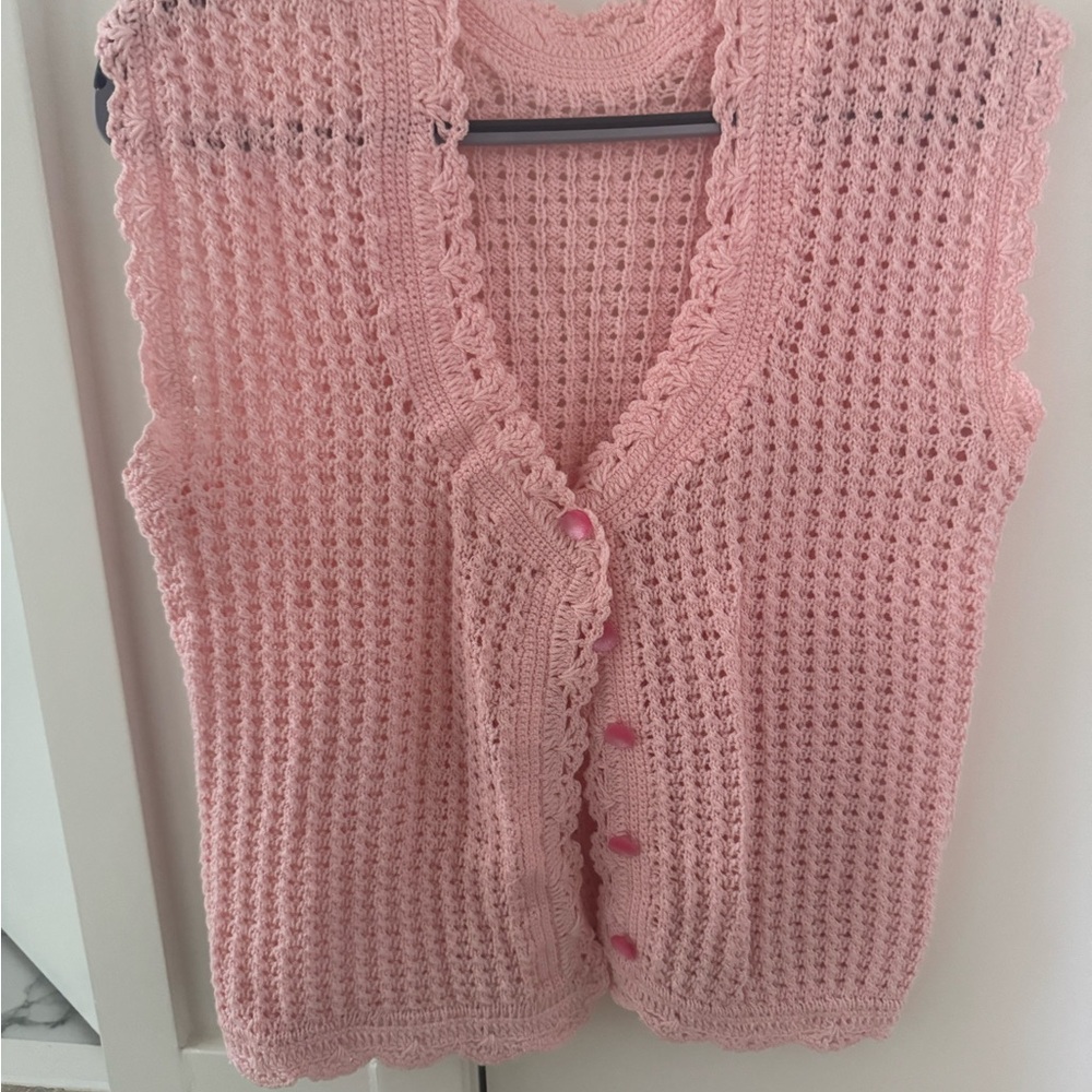 Vintage Knit Pink Vest